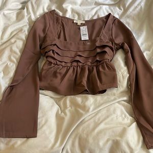 NWT LA Hearts Ruched Babydoll Long Sleeve